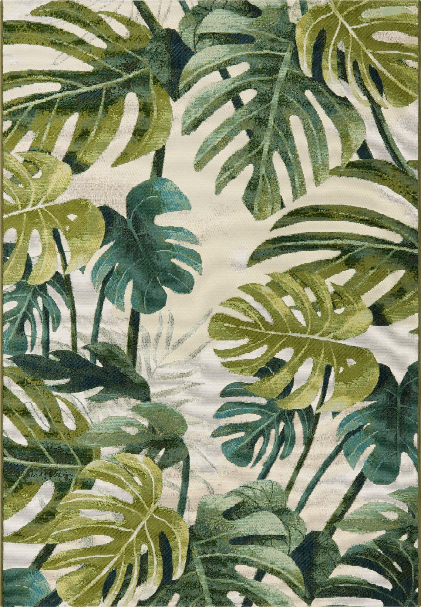  4' x 6'  Washable Botanical Indoor / Outdoor Rug