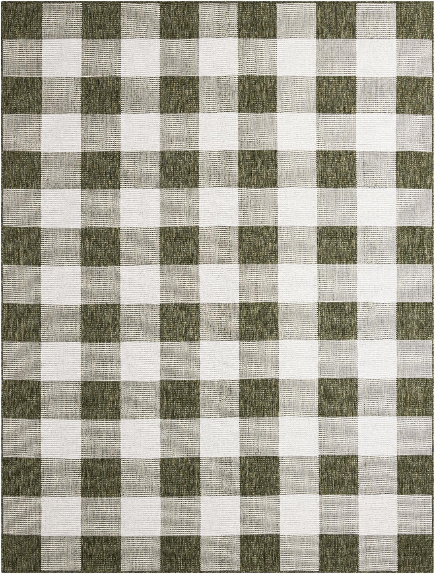  9' x 12'  Washable Checkered Indoor / Outdoor Rug