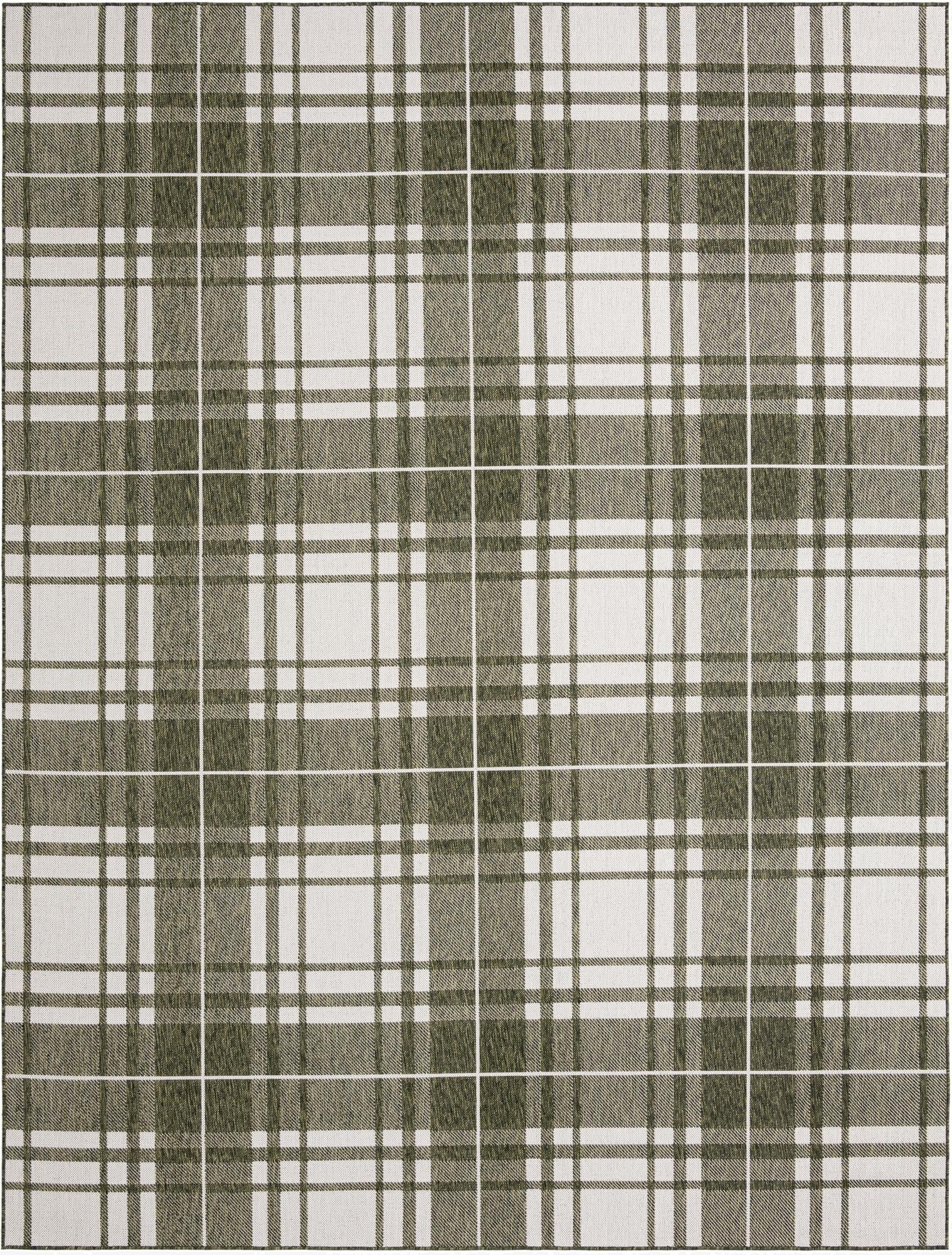  9' x 12'  Washable Checkered Indoor / Outdoor Rug