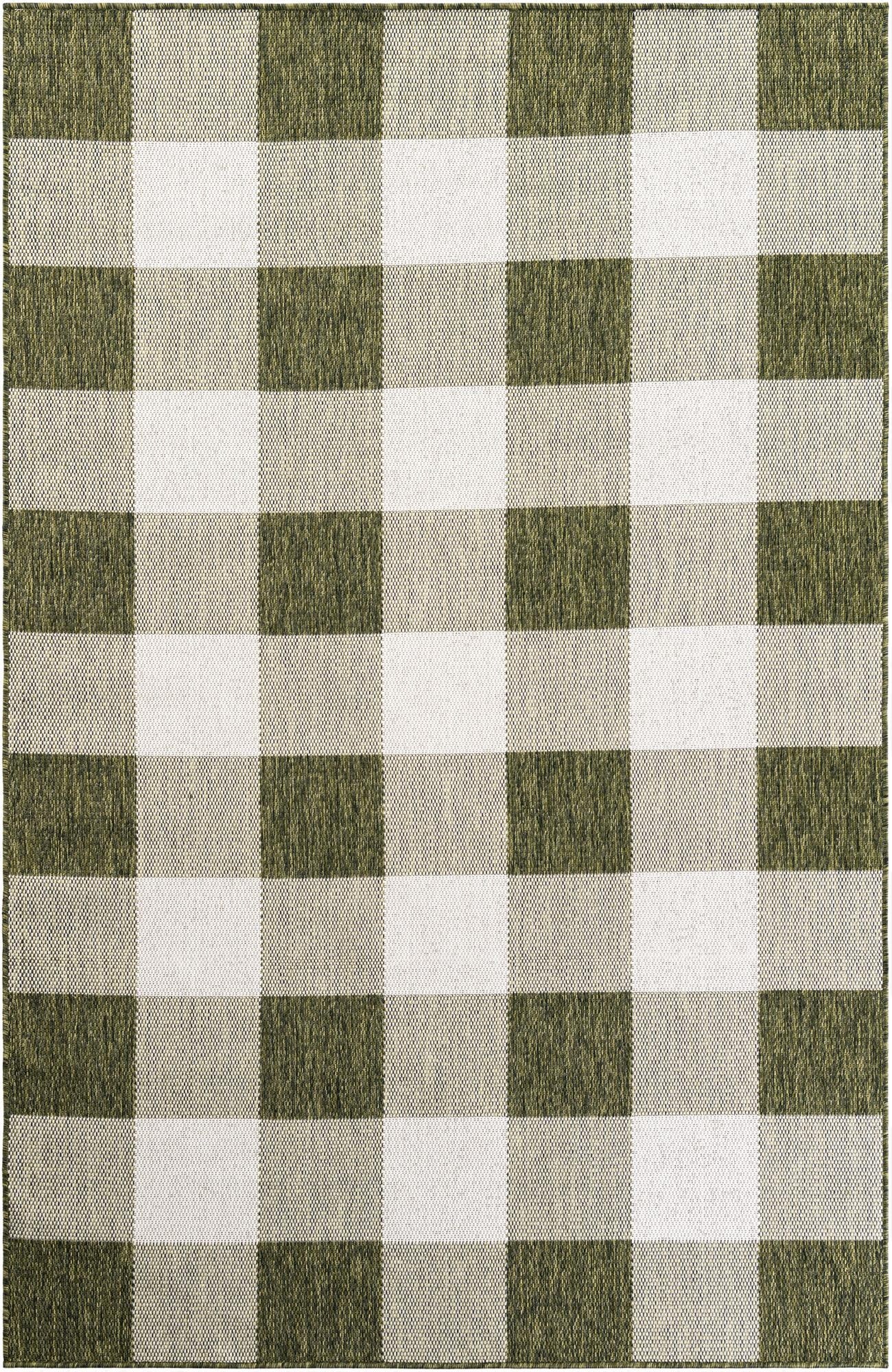  5' 3 x 8'  Washable Checkered Indoor / Outdoor Rug