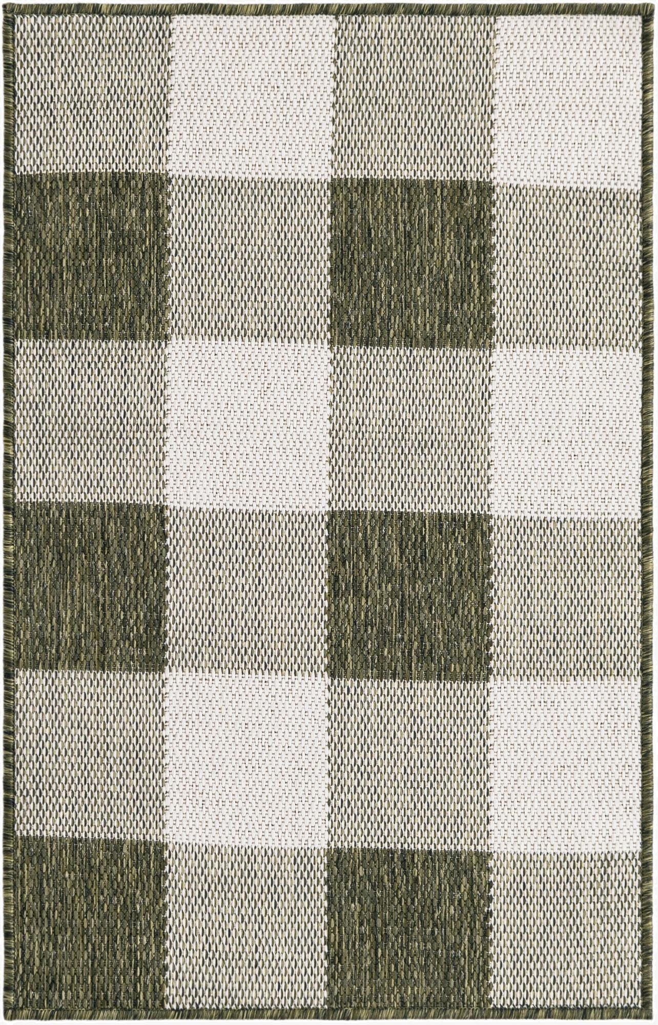  2' x 3'  Washable Checkered Indoor / Outdoor Rug