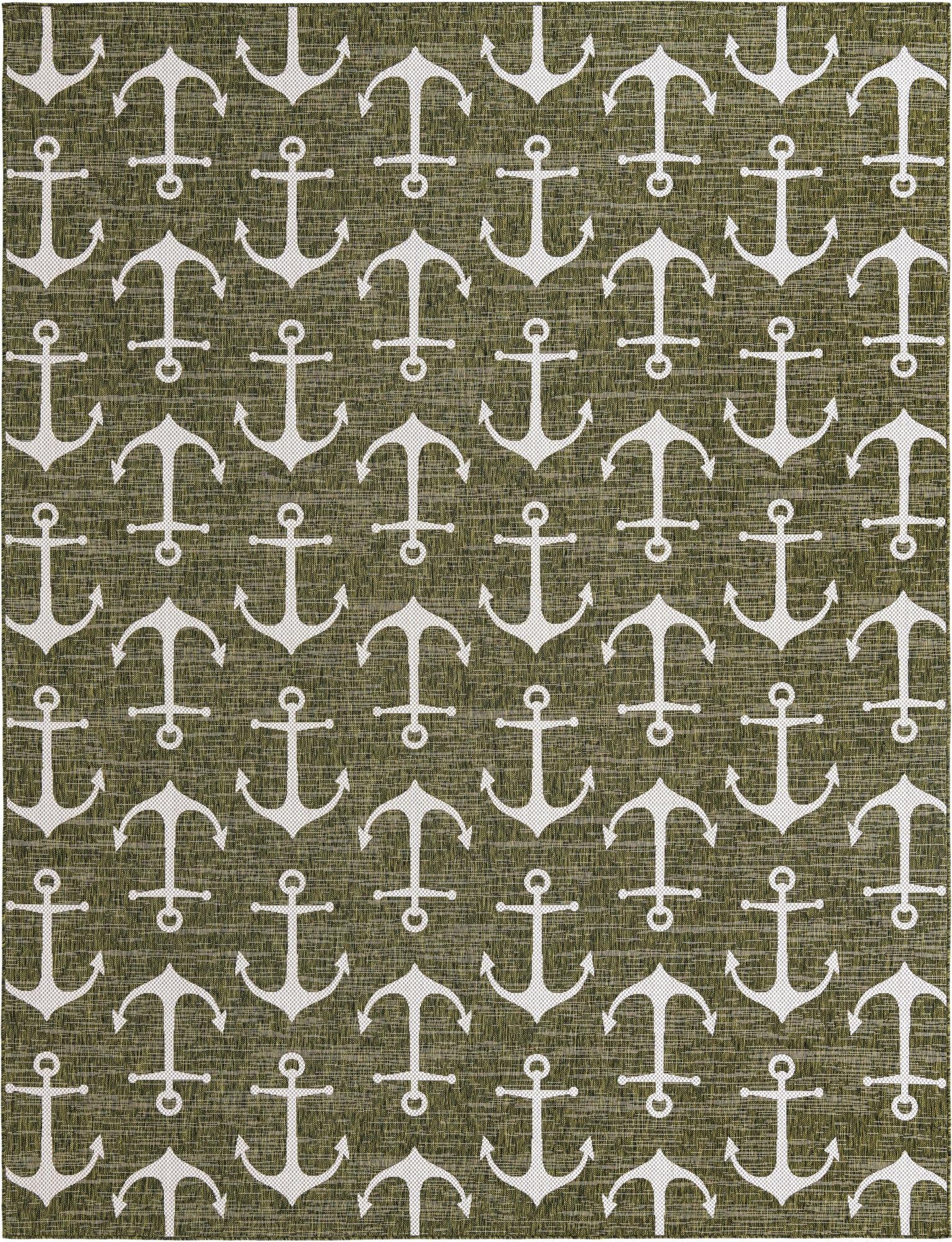  10' x 13'  Washable Coastal Indoor / Outdoor Rug