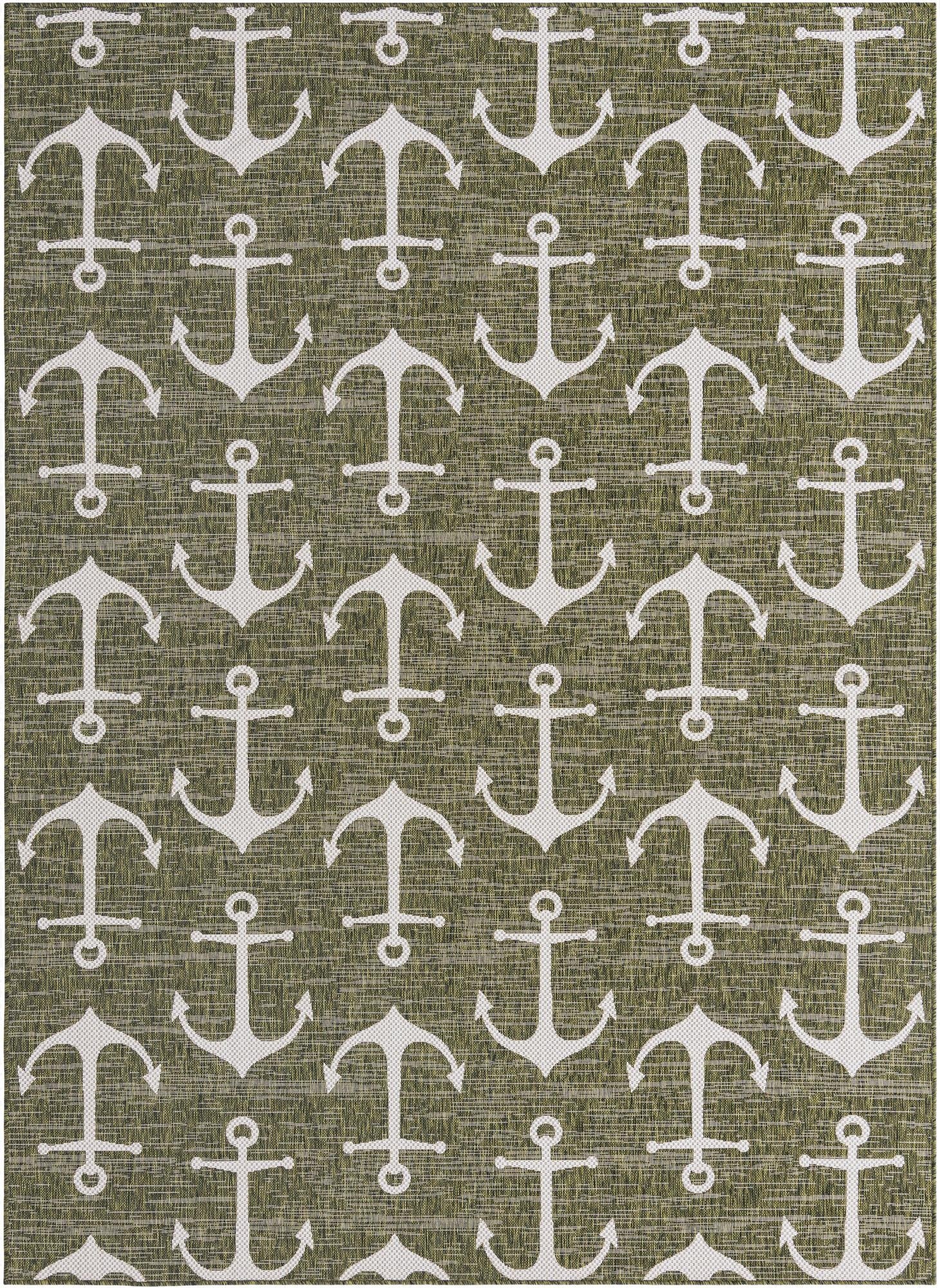  7' 10 x 11'  Washable Coastal Indoor / Outdoor Rug