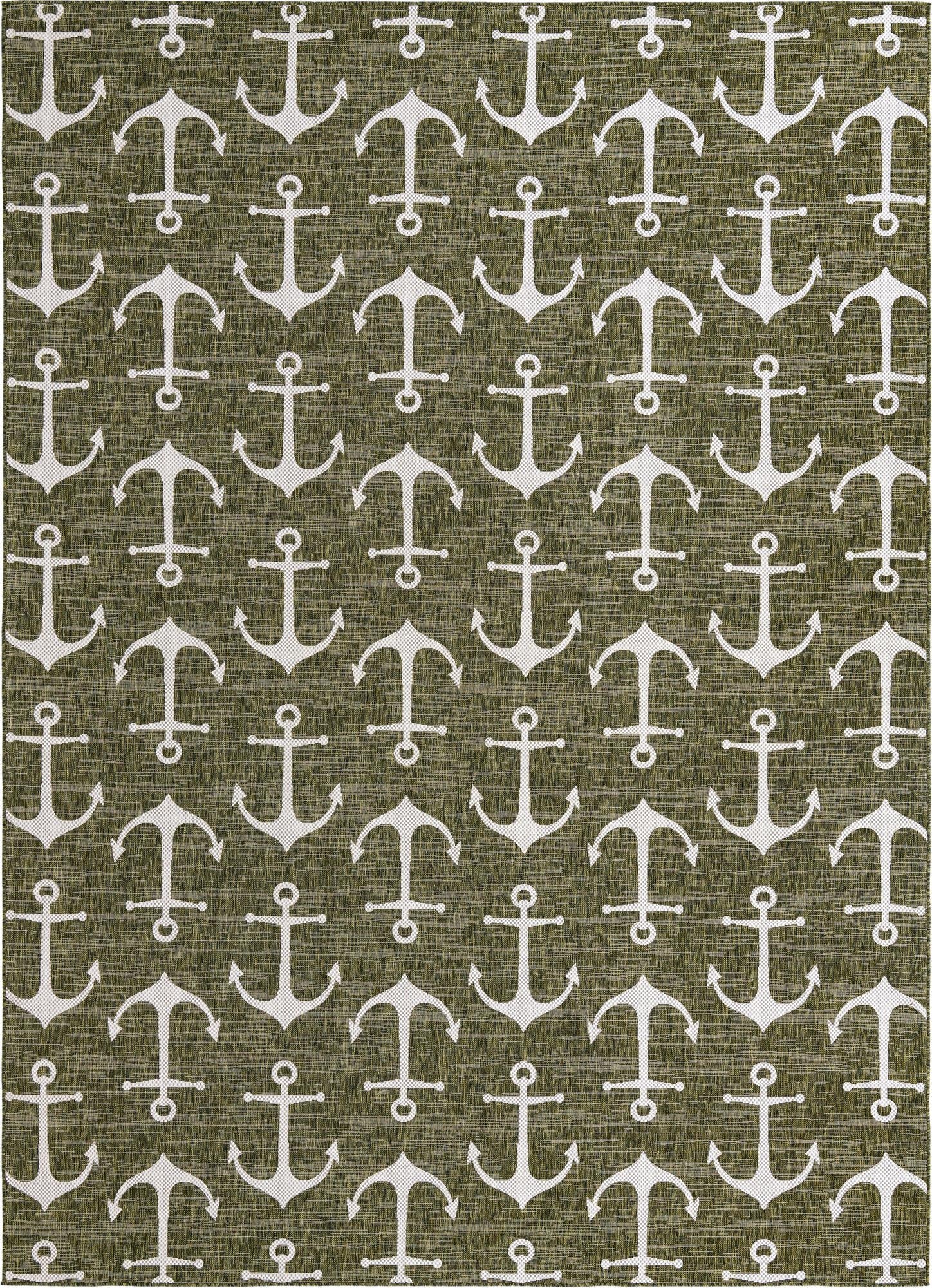  10' x 14'  Washable Coastal Indoor / Outdoor Rug