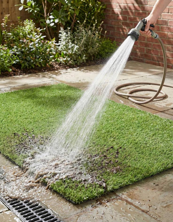 Detail image of  12' x 16'  Washable Grass Indoor / Outdoor Rug