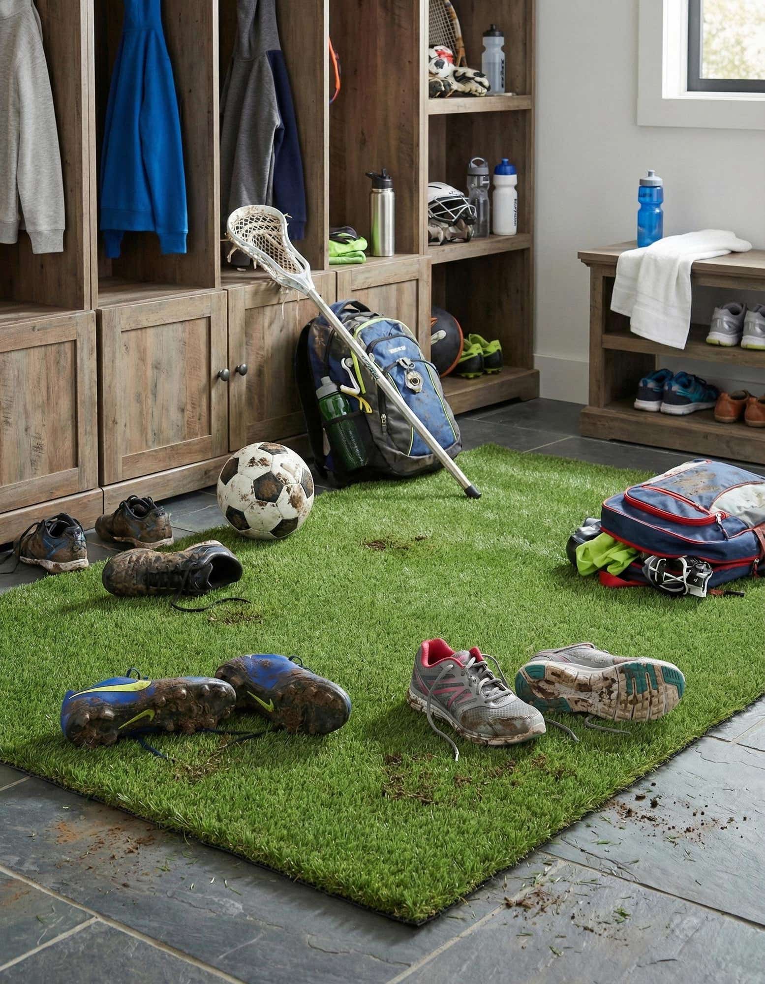 Primary image  12' x 16'  Washable Grass Indoor / Outdoor Rug