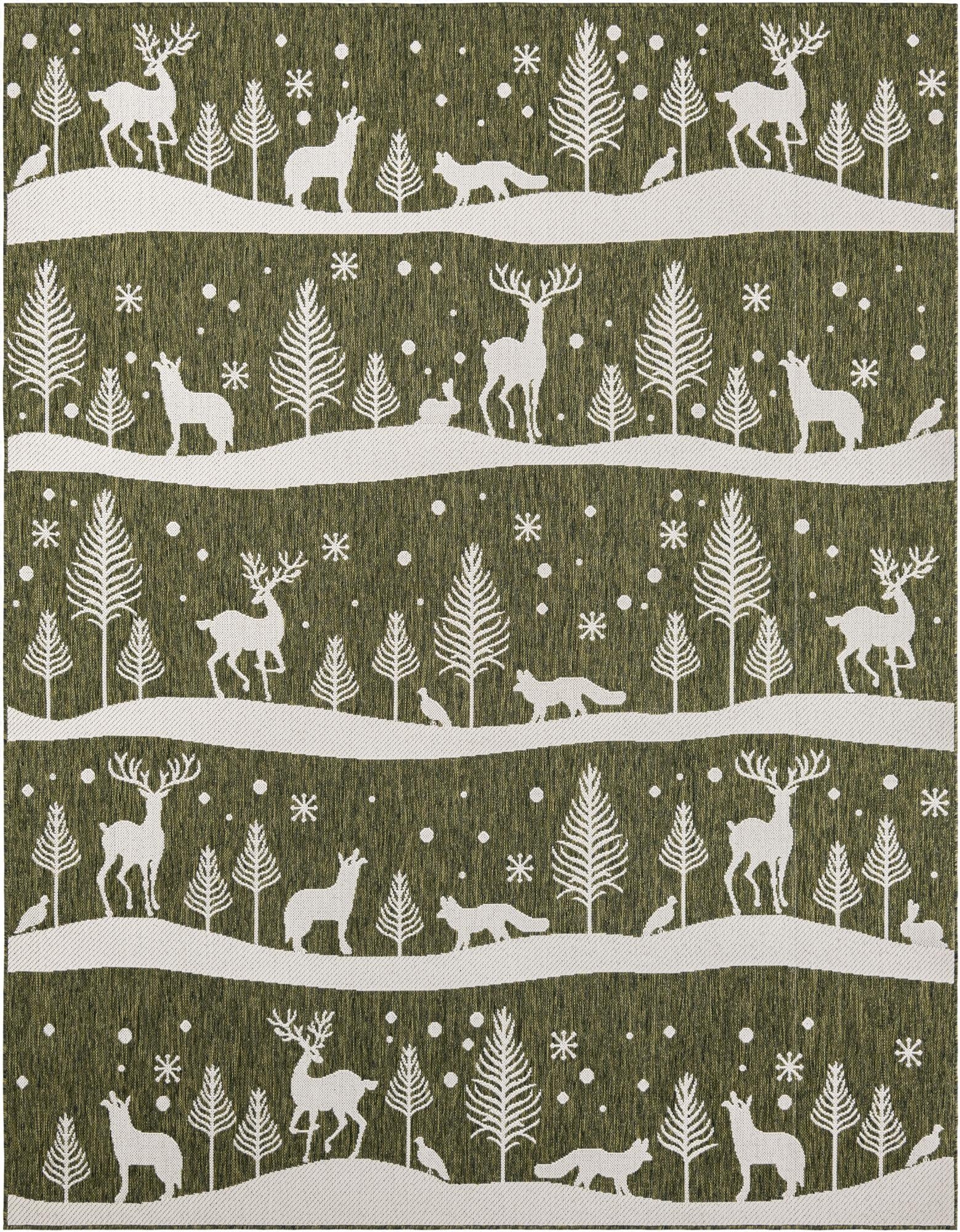  7' 10 x 10'  Washable Holiday Indoor / Outdoor Rug