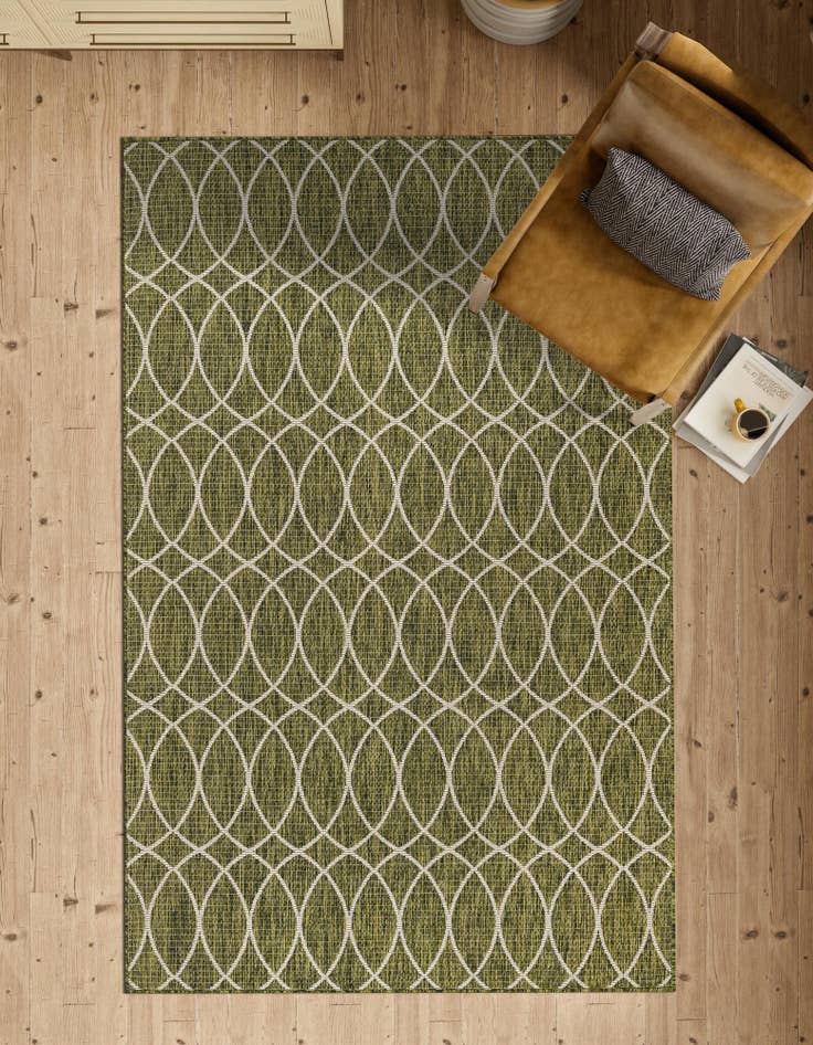 Detail image of  5' 3 x 8'  Washable Lattice Indoor / Outdoor Rug