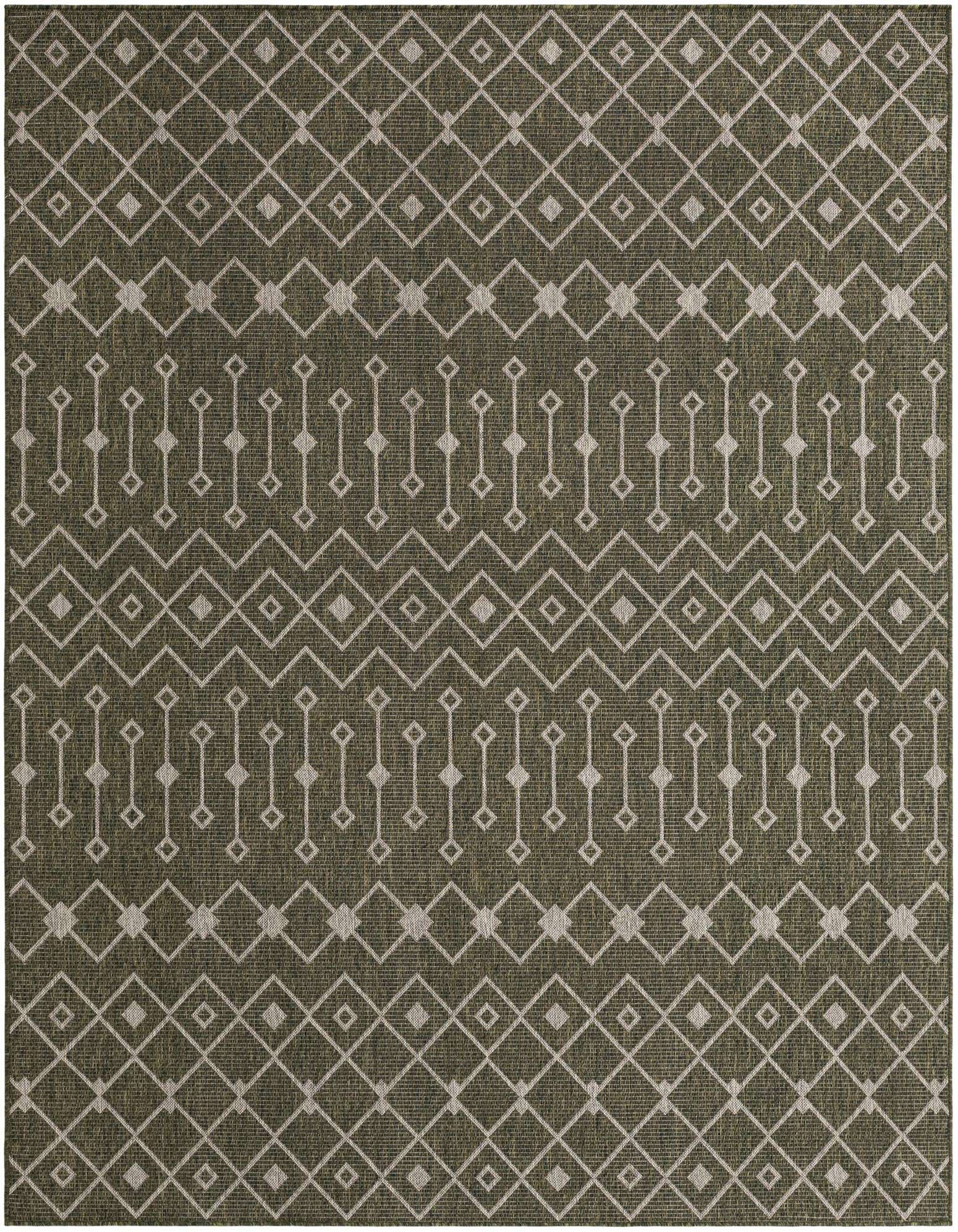 Primary image  7' 10 x 10'  Washable Lattice Indoor / Outdoor Rug