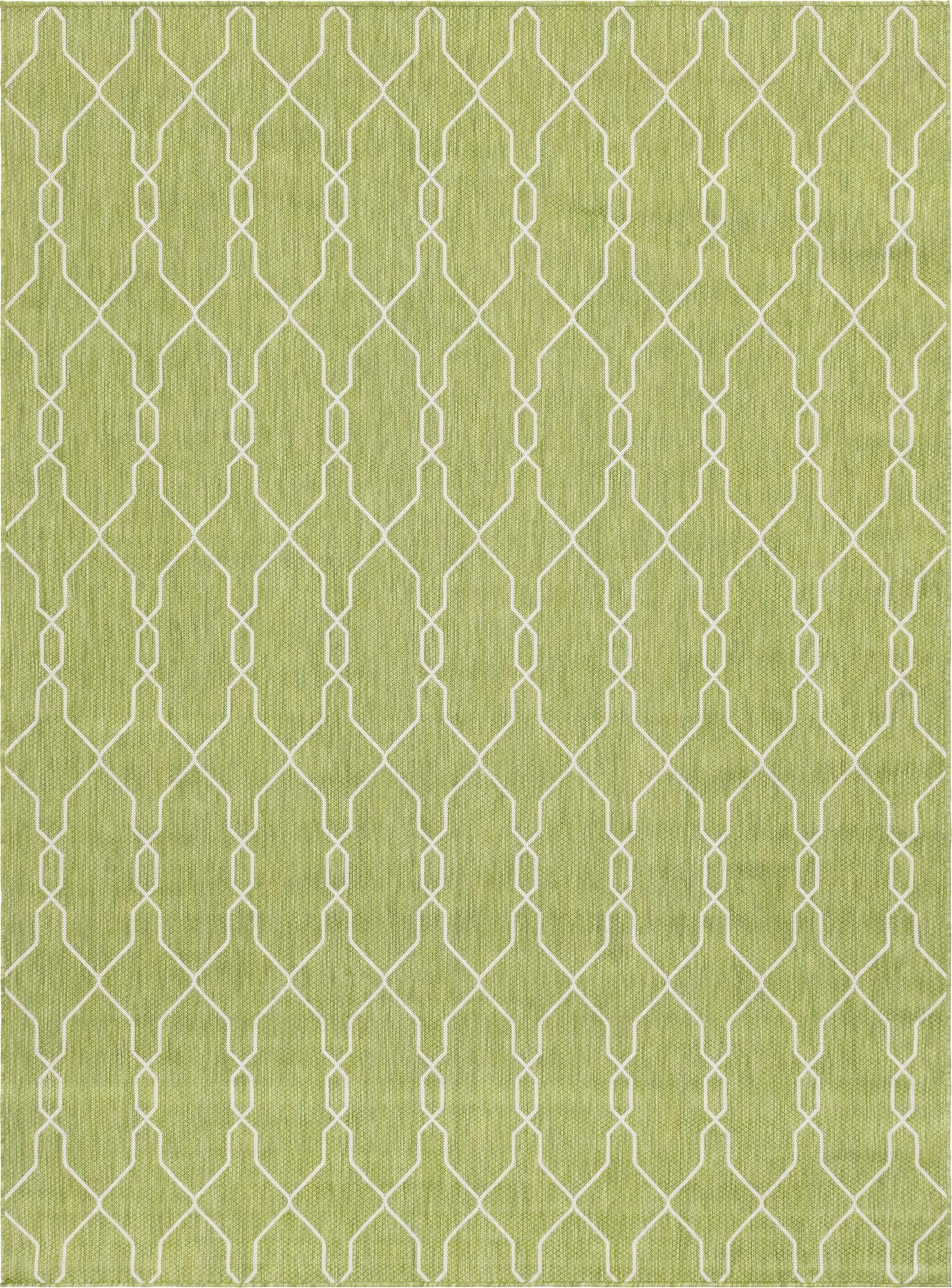 Primary image  7' 10 x 11'  Washable Lattice Indoor / Outdoor Rug