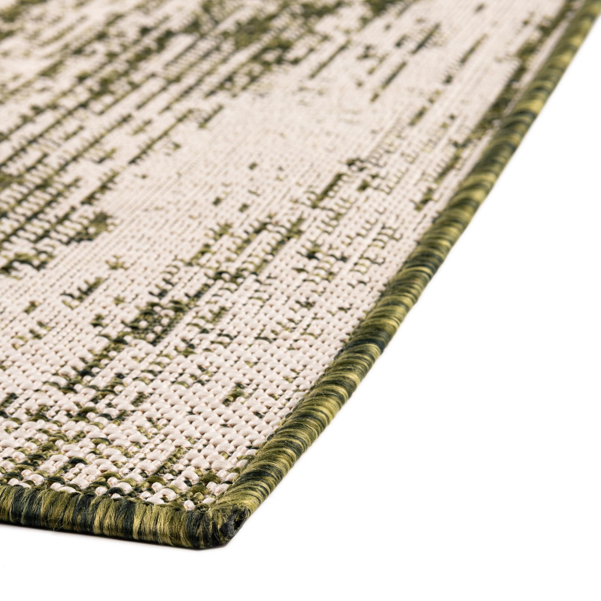  Custom Green  Washable Modern Indoor / Outdoor Rug