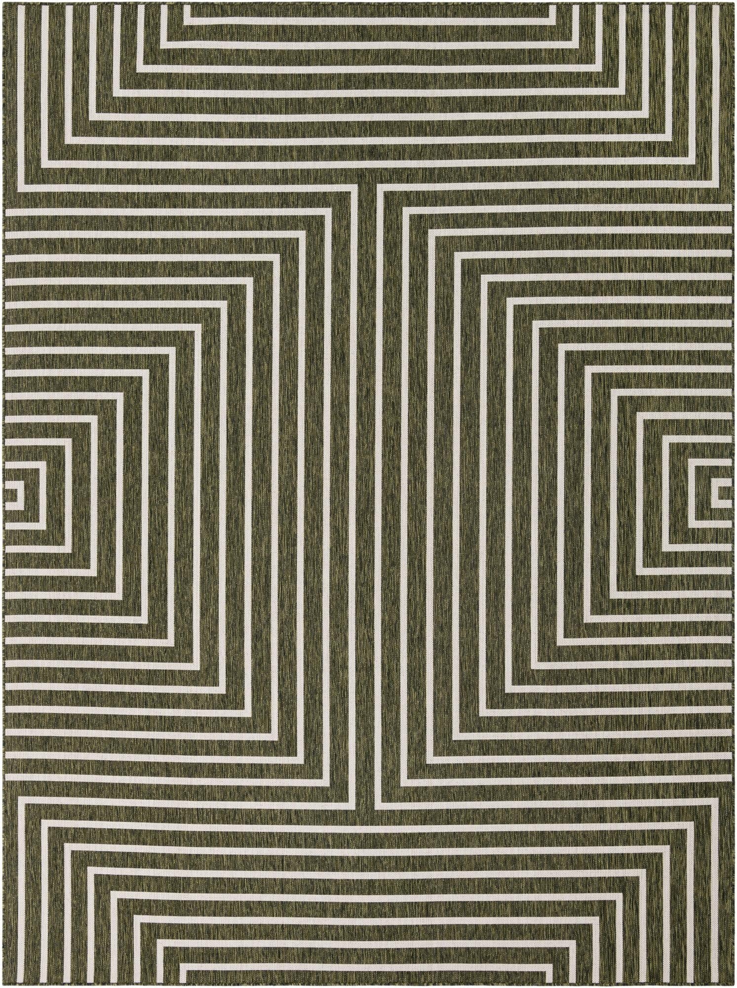  9' x 12'  Washable Modern Indoor / Outdoor Rug