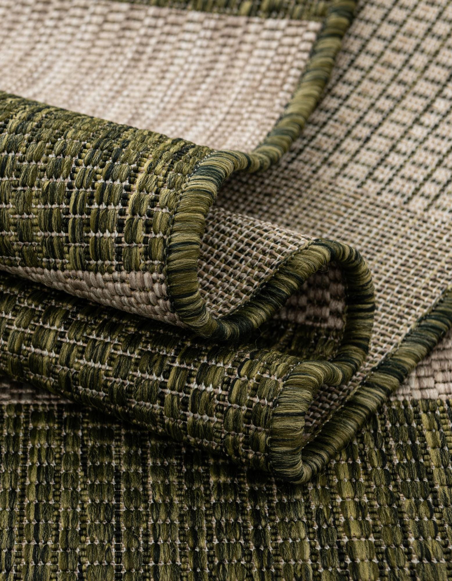 Green 9' x 12' Washable Ribbon Indoor / Outdoor Rug | Rugs.com