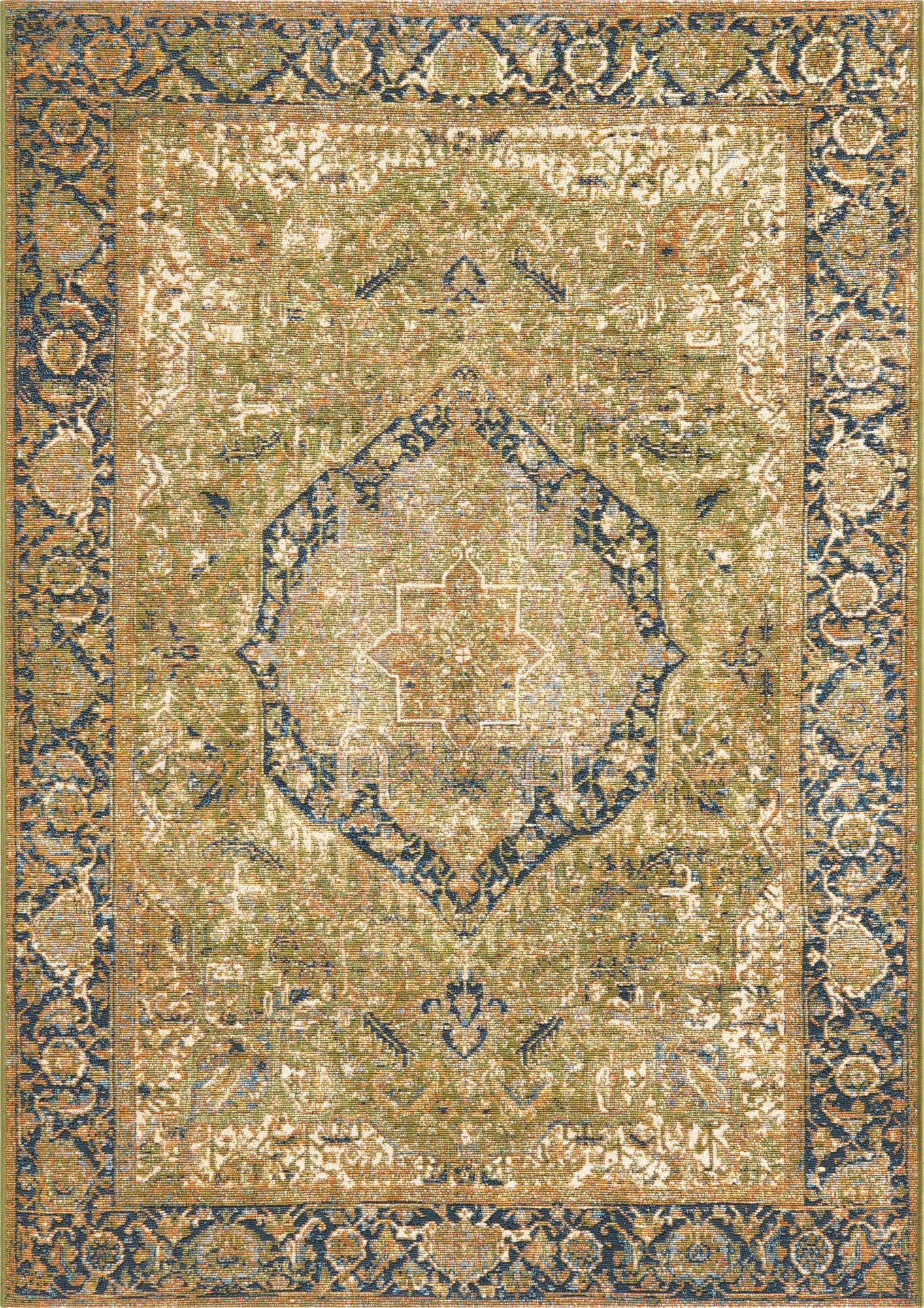  4' x 6'  Washable Traditional Indoor / Outdoor Rug
