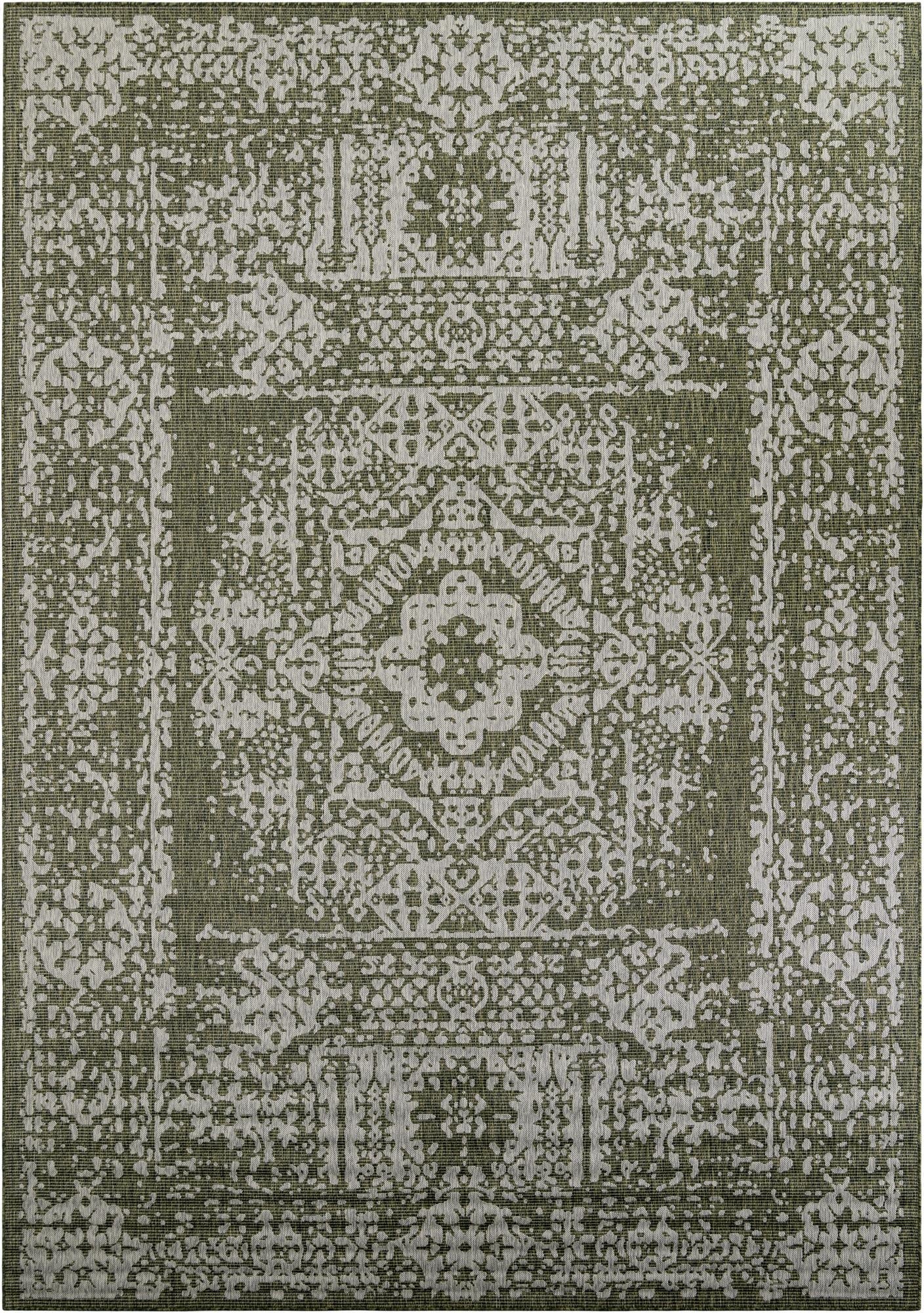  10' x 14'  Washable Traditional Indoor / Outdoor Rug