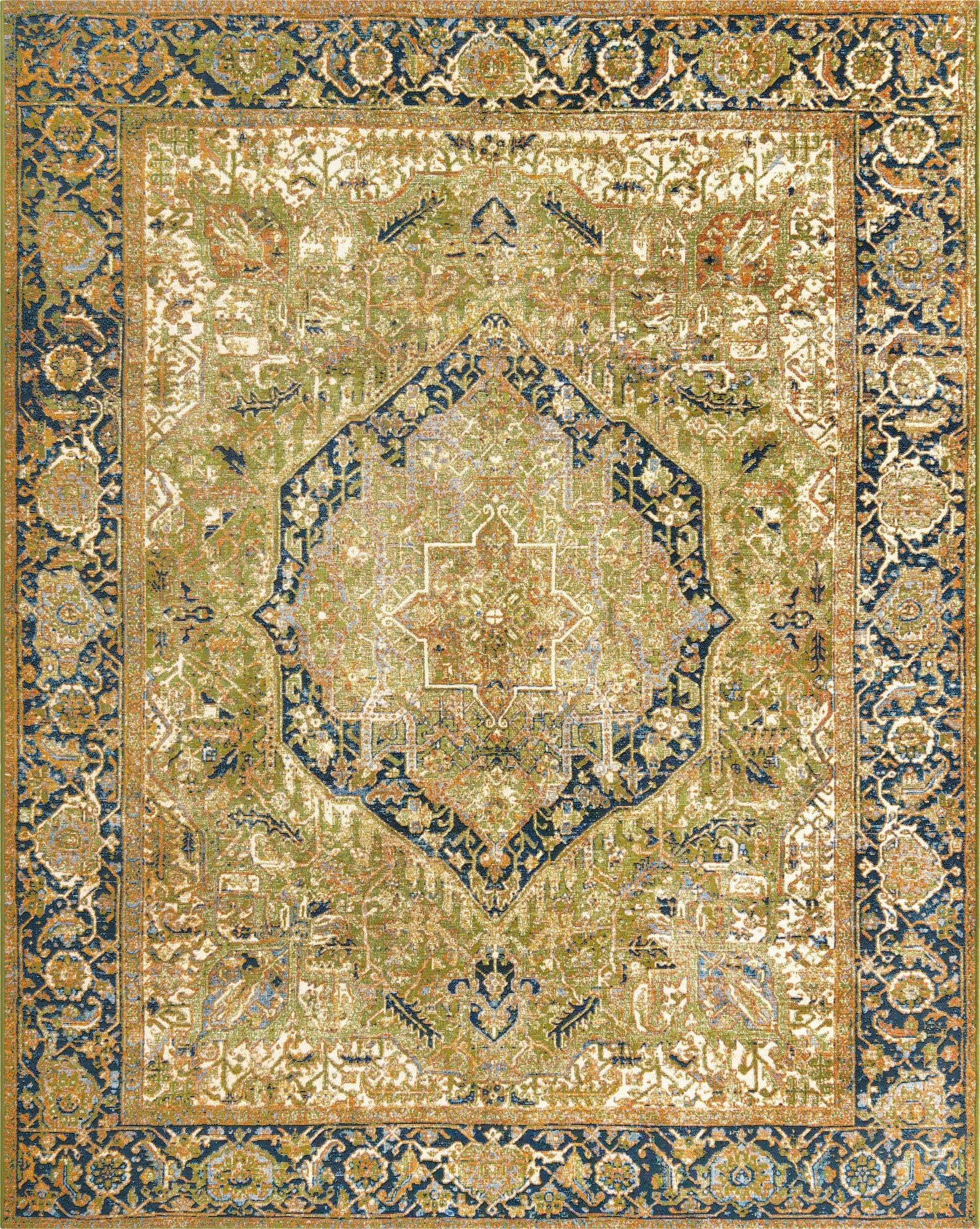  7' 10 x 10'  Washable Traditional Indoor / Outdoor Rug