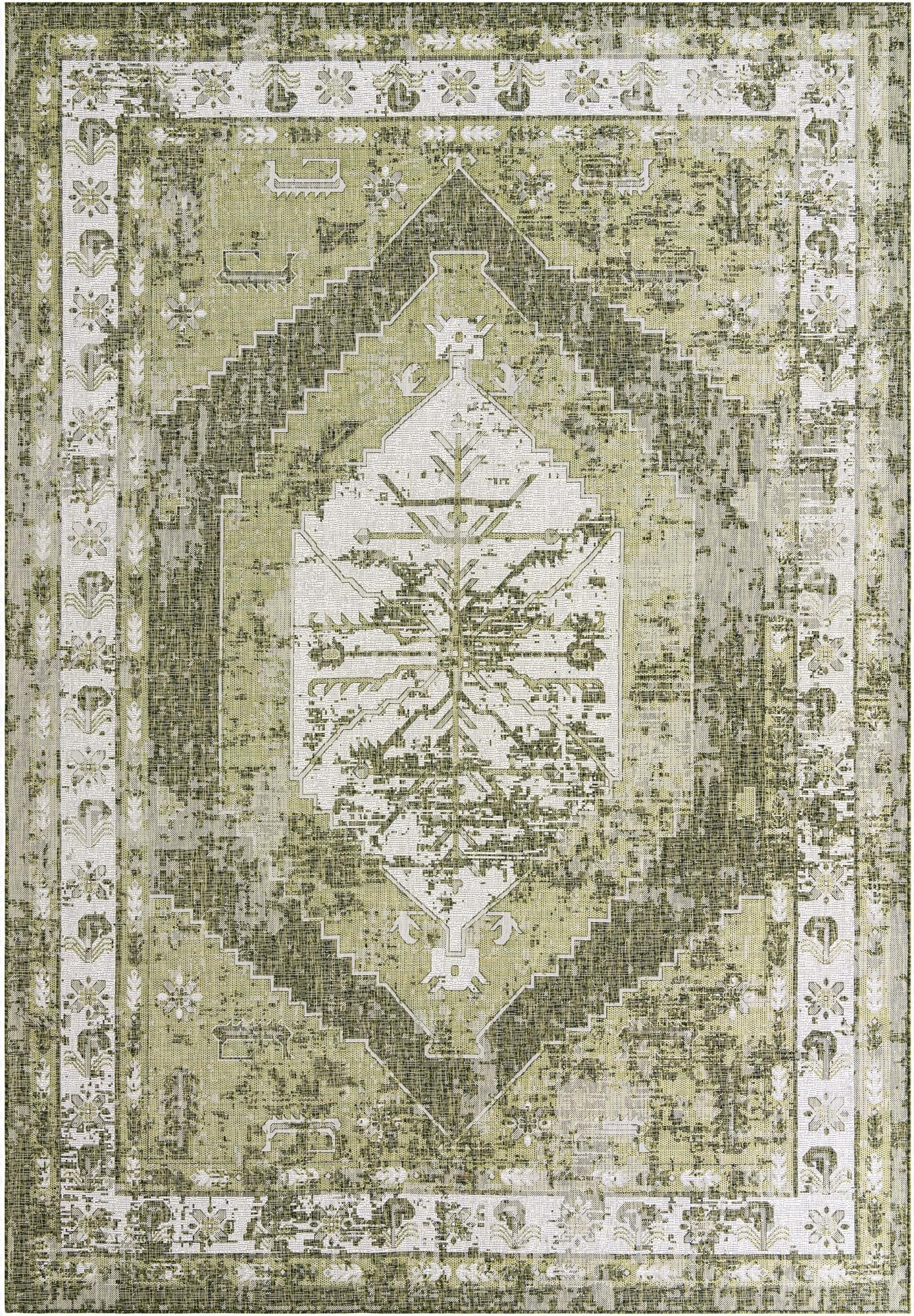  10' x 14'  Washable Traditional Indoor / Outdoor Rug