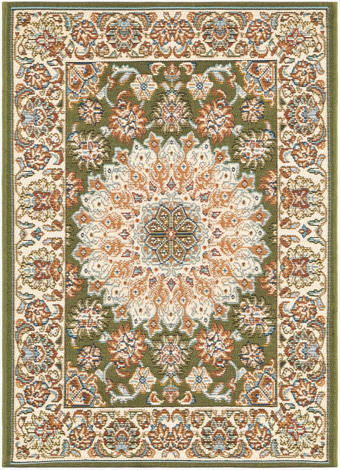  2' x 3' 1  Washable Traditional Indoor / Outdoor Rug