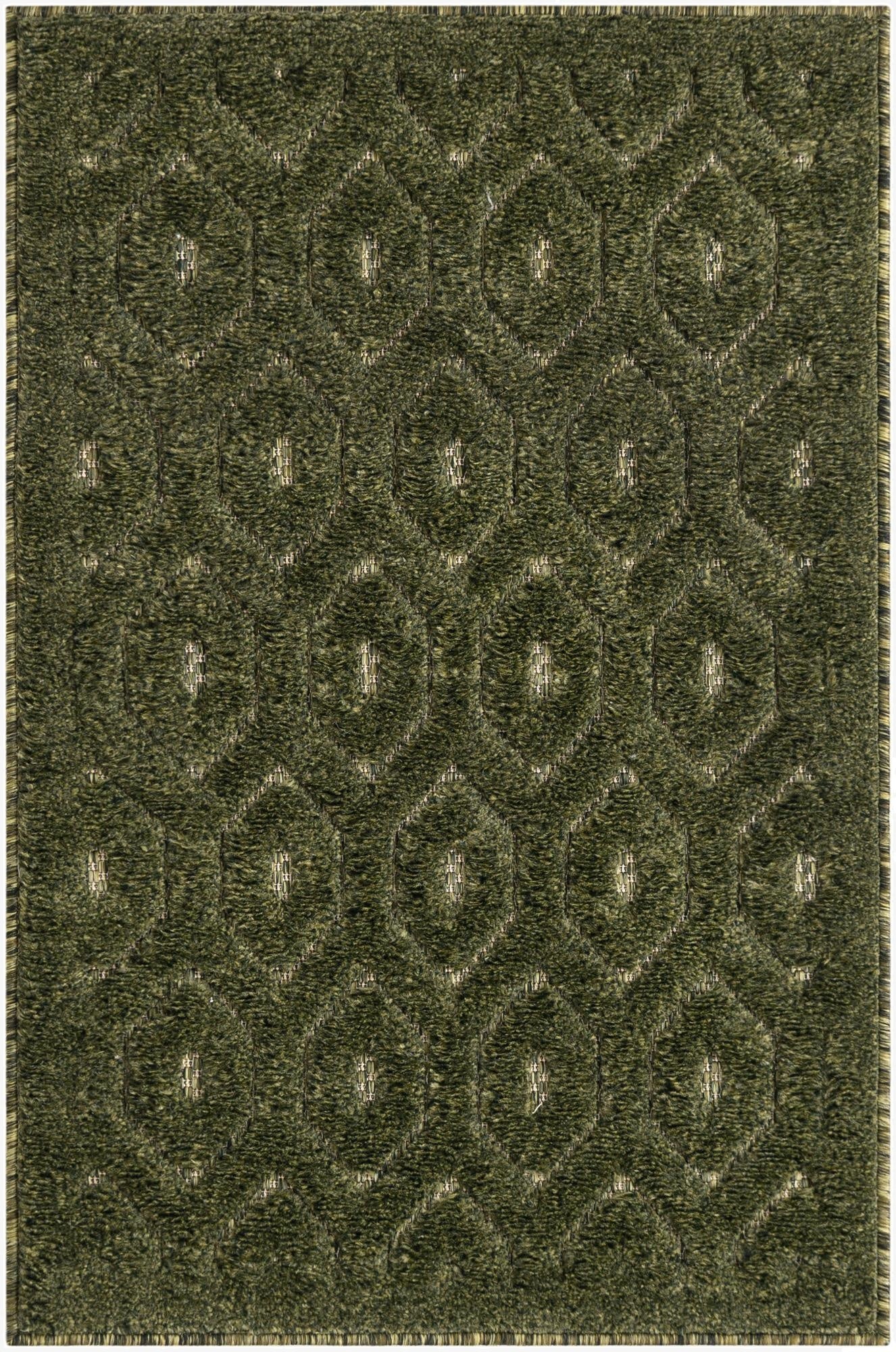  2' x 3'  Washable Trellis Textured Indoor / Outdoor Rug