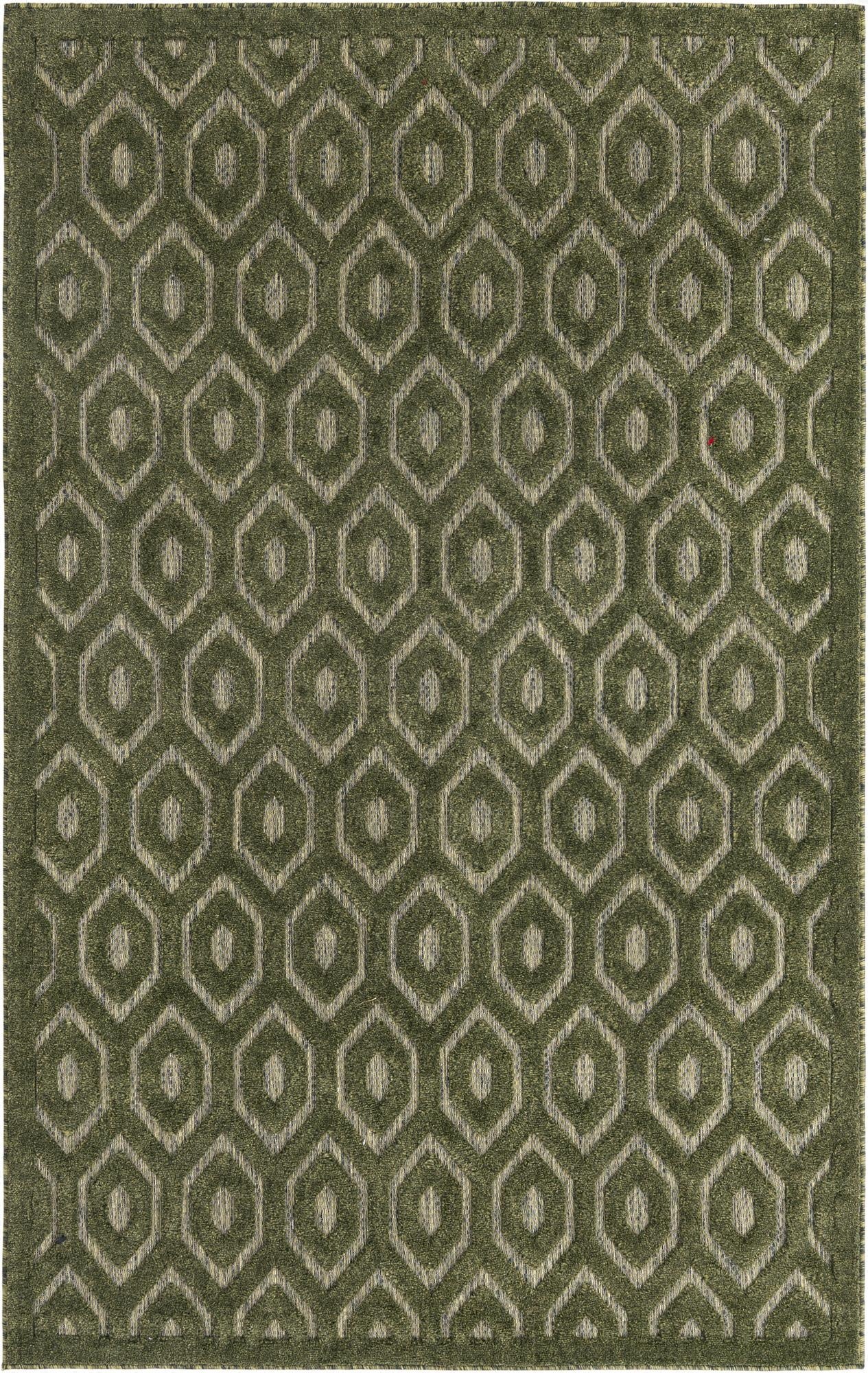  5' 3 x 8'  Washable Trellis Textured Indoor / Outdoor Rug