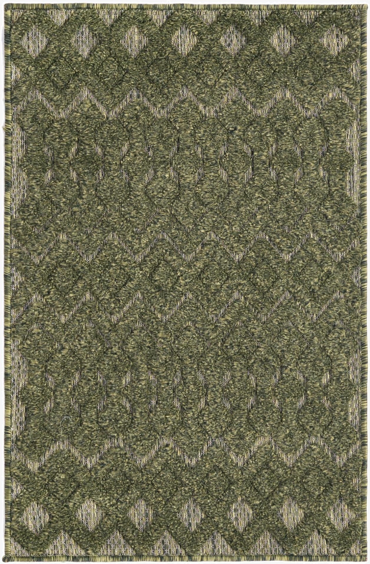  2' x 3'  Washable Trellis Textured Indoor / Outdoor Rug