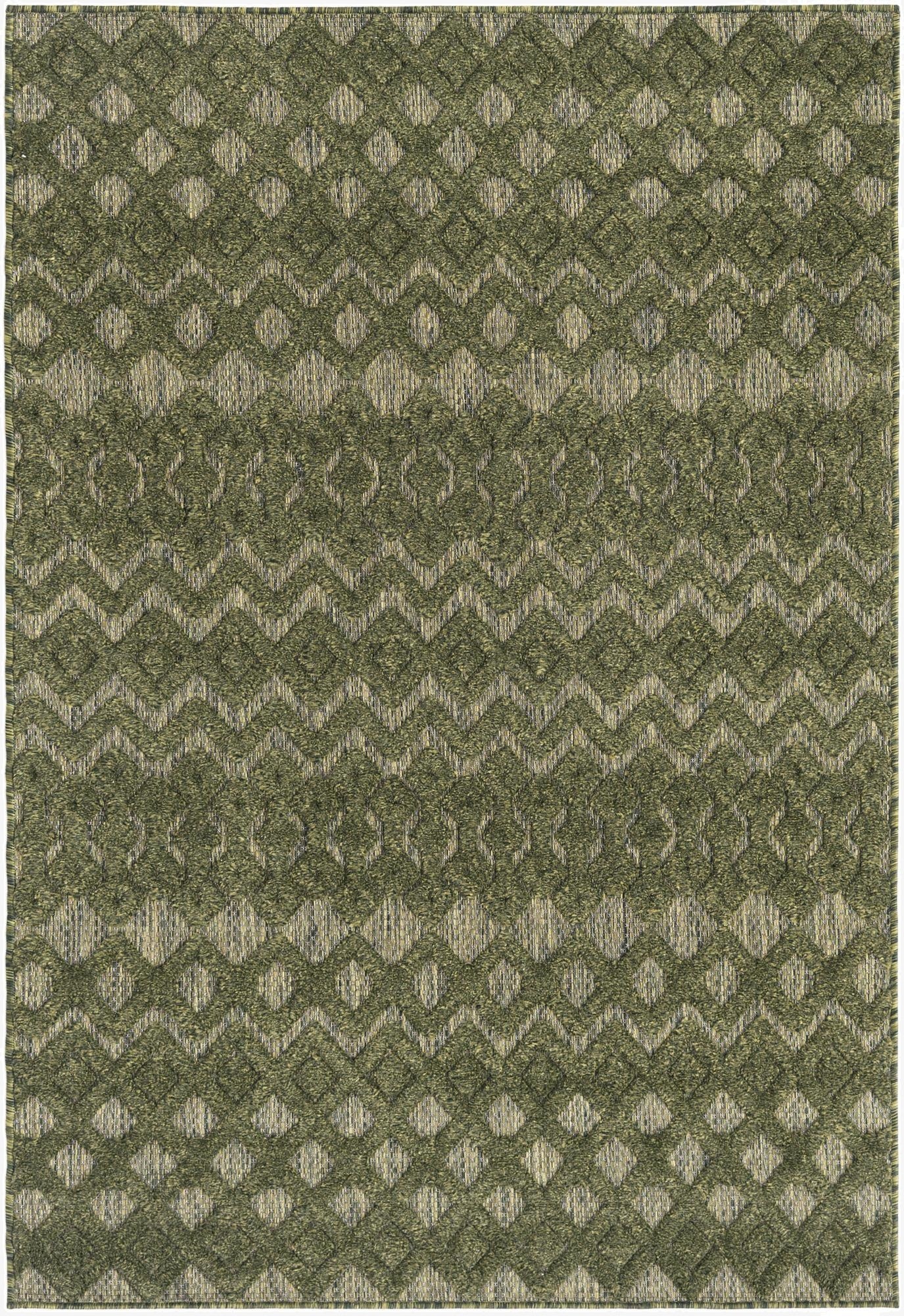  4' x 6'  Washable Trellis Textured Indoor / Outdoor Rug