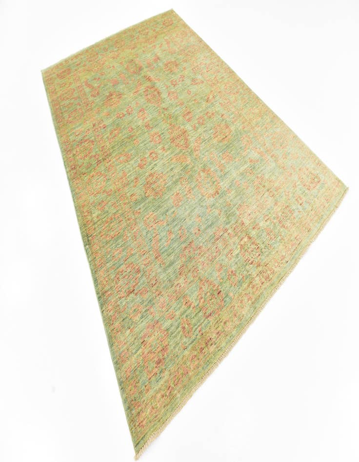 Detail image of  6' x 8' 10  Hand Knotted Peshawar Ziegler Rug