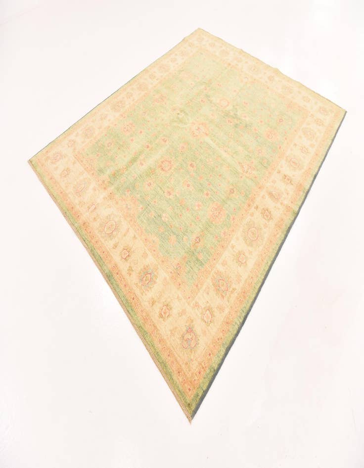 Detail image of  6' 9 x 8' 3  Hand Knotted Peshawar Ziegler Rug