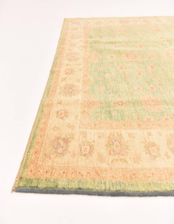 Detail image of  6' 9 x 8' 3  Hand Knotted Peshawar Ziegler Rug