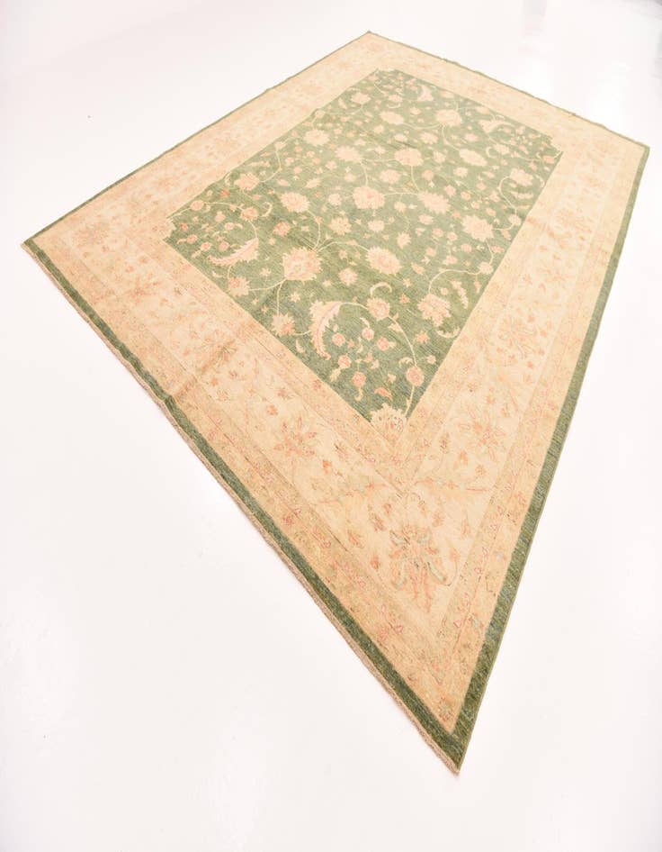 Detail image of  9' 11 x 12' 11  Hand Knotted Peshawar Ziegler Rug