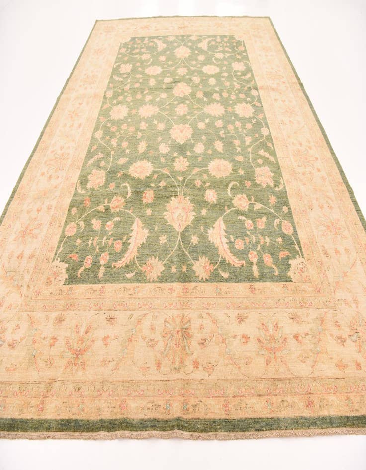 Detail image of  9' 11 x 12' 11  Hand Knotted Peshawar Ziegler Rug