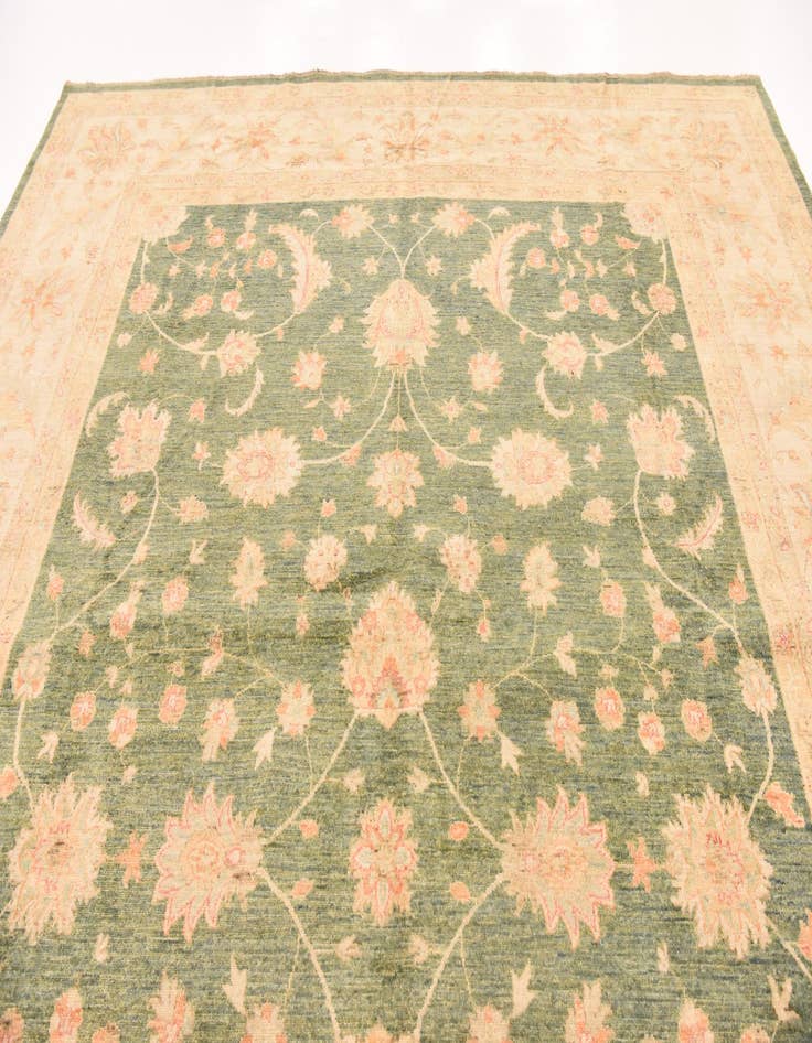 Detail image of  9' 11 x 12' 11  Hand Knotted Peshawar Ziegler Rug