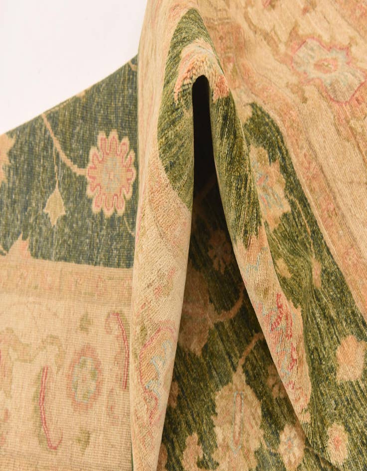 Detail image of  6' 9 x 10' 2  Hand Knotted Peshawar Ziegler Rug