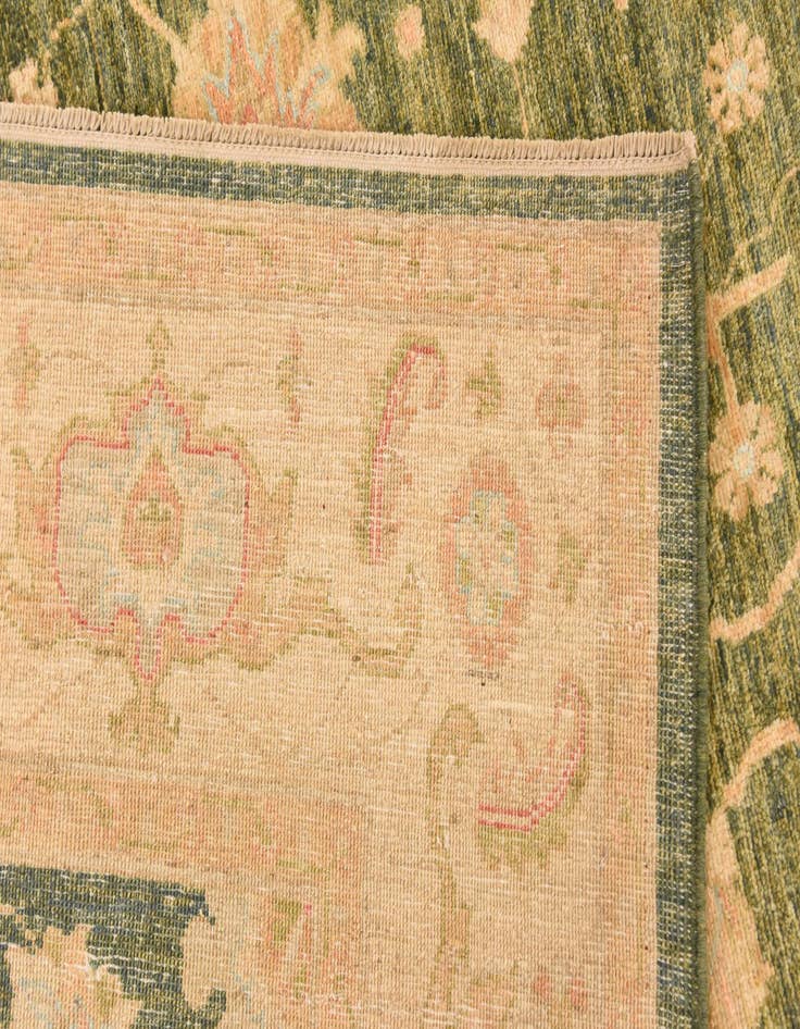 Detail image of  6' 9 x 10' 2  Hand Knotted Peshawar Ziegler Rug
