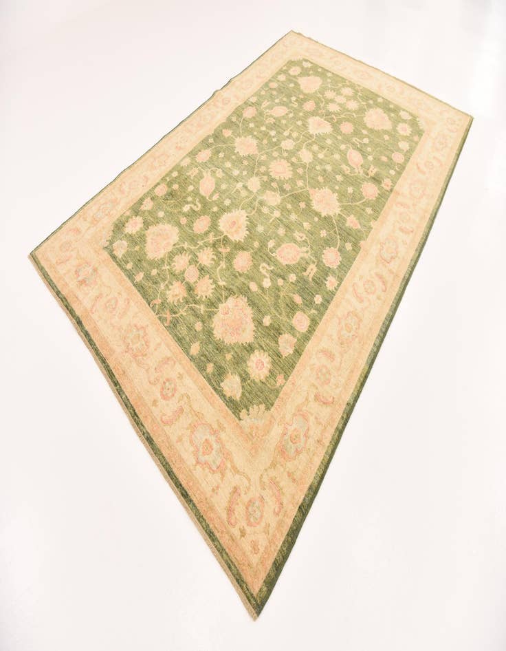 Detail image of  6' 9 x 10' 2  Hand Knotted Peshawar Ziegler Rug