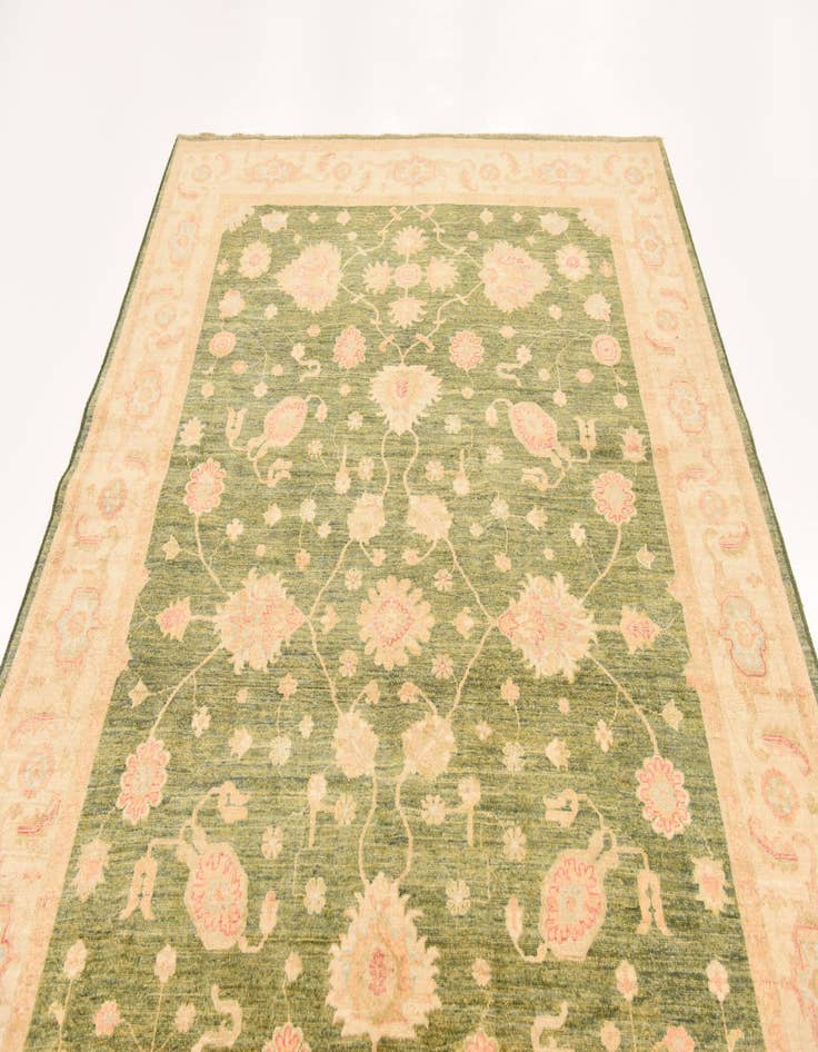 Detail image of  6' 9 x 10' 2  Hand Knotted Peshawar Ziegler Rug