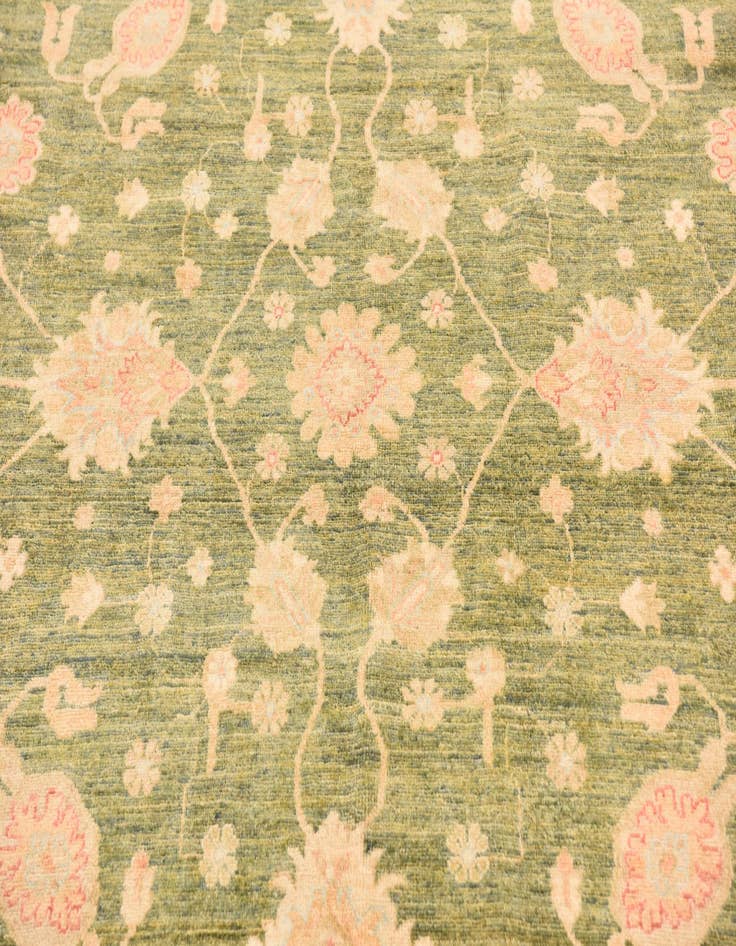 Detail image of  6' 9 x 10' 2  Hand Knotted Peshawar Ziegler Rug