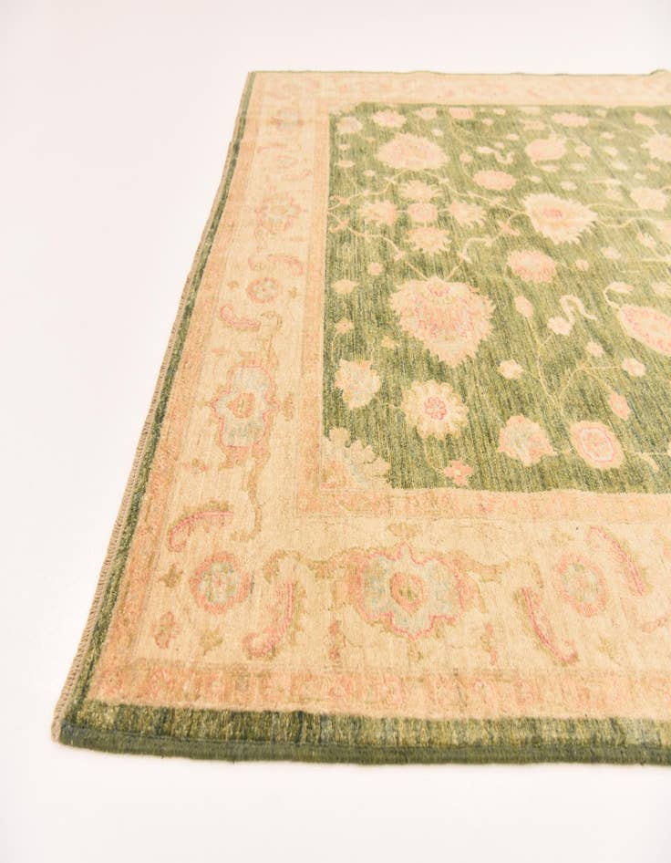 Detail image of  6' 9 x 10' 2  Hand Knotted Peshawar Ziegler Rug