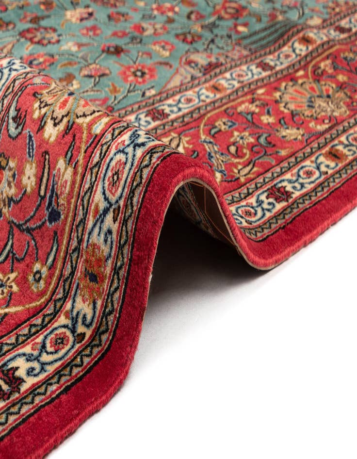 Detail image of  6' 8 x 9' 9  Hand Knotted Qom Persian Rug