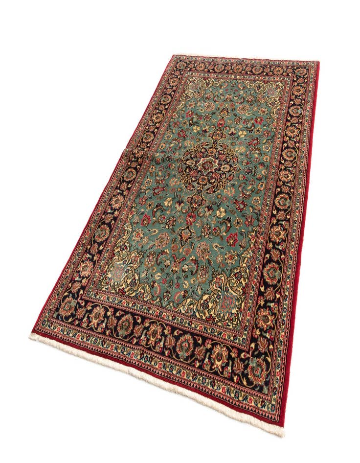 Detail image of  4' 8 x 7' 3  Hand Knotted Qom Persian Rug