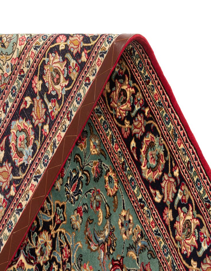 Detail image of  4' 8 x 7' 3  Hand Knotted Qom Persian Rug