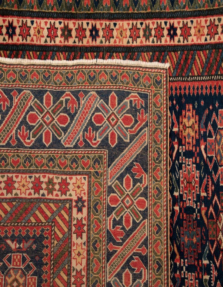 Detail image of  4' 9 x 6' 5  Hand Knotted Schirwan Rug