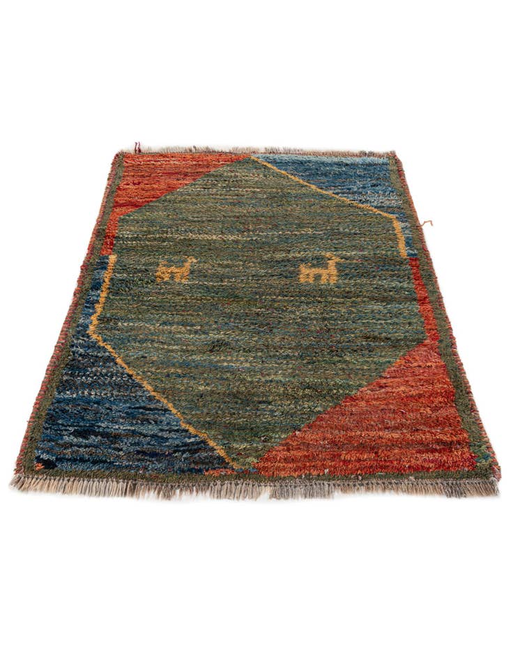 Detail image of  2' 8 x 3' 11  Hand Knotted Shiraz-Gabbeh Persian Wool Rug