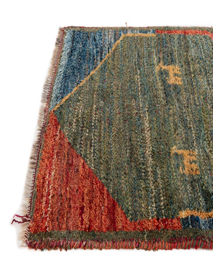 Detail image of  2' 8 x 3' 11  Hand Knotted Shiraz-Gabbeh Persian Wool Rug