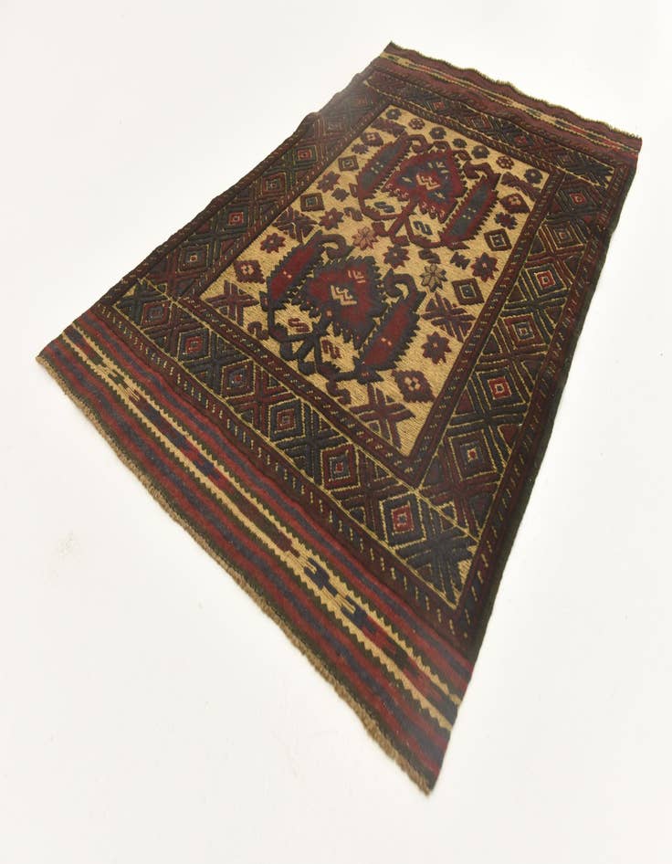 Detail image of  2' 10 x 4' 5  Hand Knotted Sumak Wool Rug