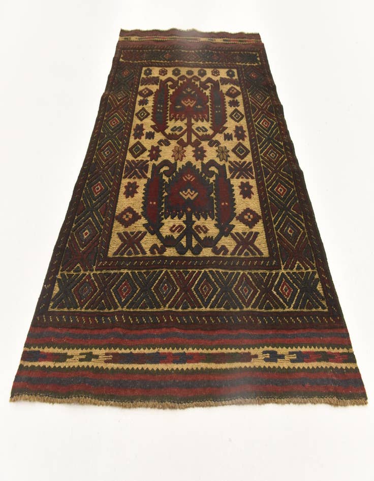 Detail image of  2' 10 x 4' 5  Hand Knotted Sumak Wool Rug