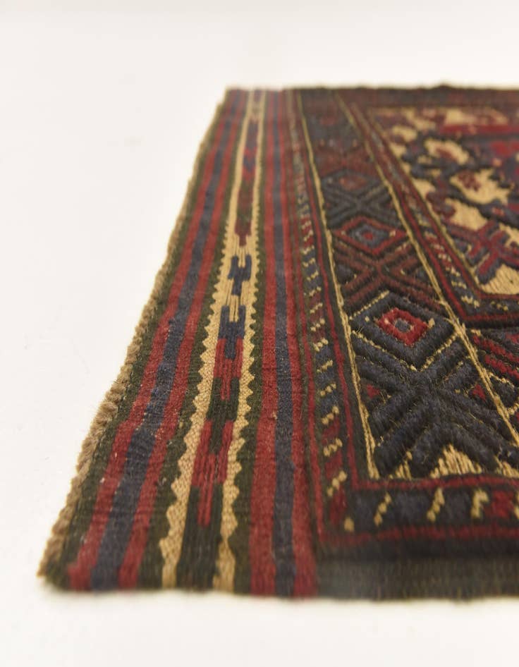 Detail image of  2' 10 x 4' 5  Hand Knotted Sumak Wool Rug