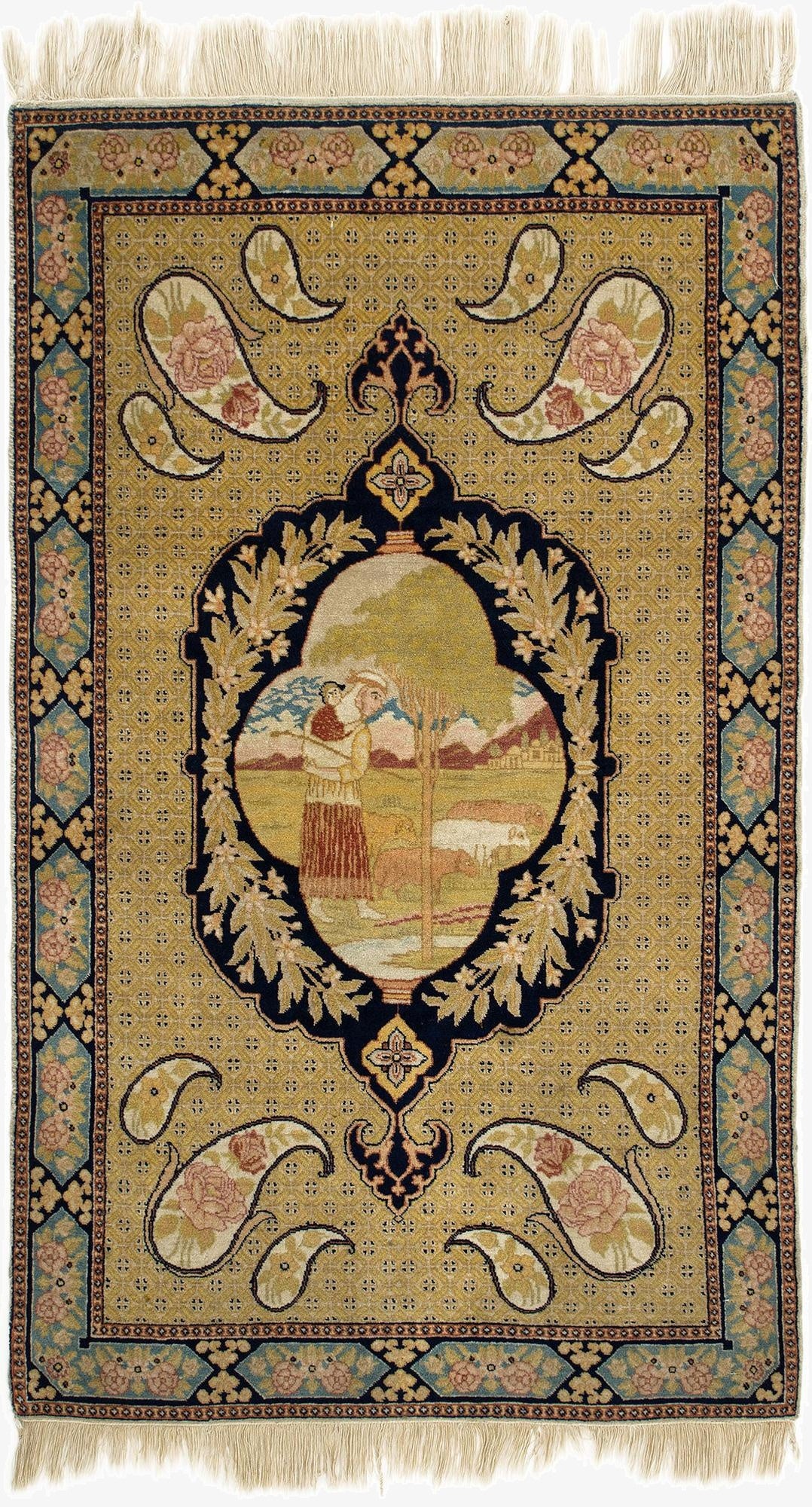  2' 9 x 4' 6  Hand Knotted Tabriz Persian Wool Rug