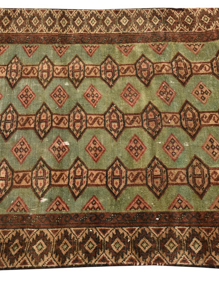 Detail image of 2' 10 x 5' 5 Hand Knotted Torkaman Persian Wool Rug