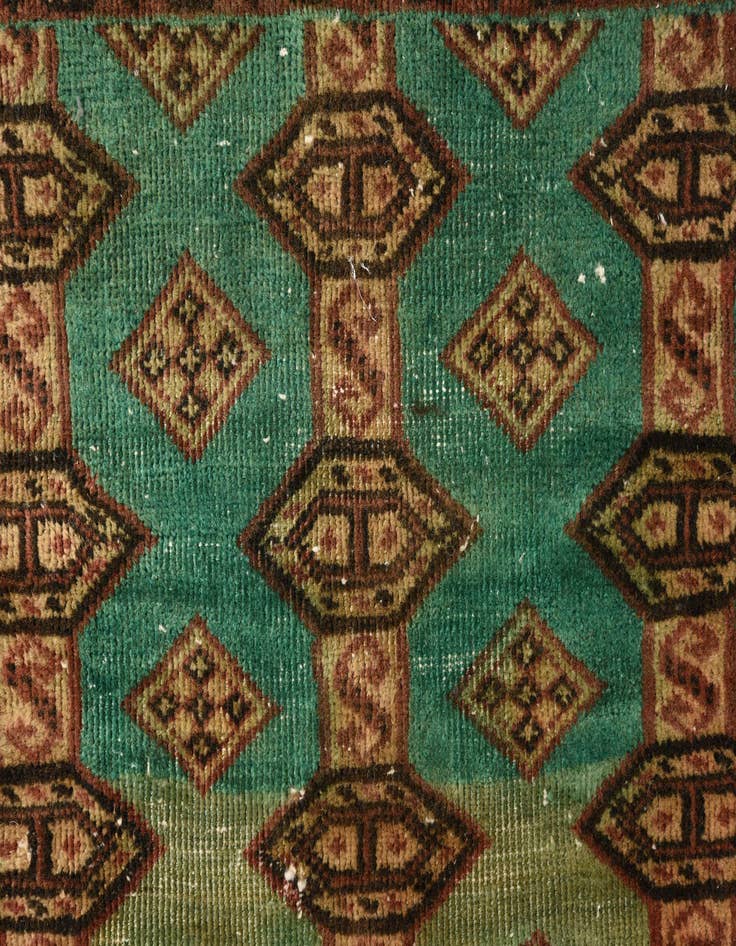 Detail image of 2' 10 x 5' 5 Hand Knotted Torkaman Persian Wool Rug